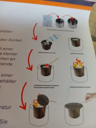 Chimenea de mesa cristal y piedras