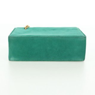 Christian Dior Chain Shoulder Bag Suede Green