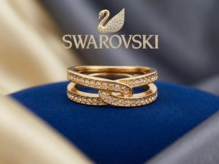 Anillo Swarovski Infinity Baño Oro Rosa