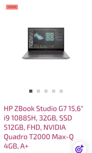 HP ZBook Studio G7 15,6 i9 32GB SSD 512GB