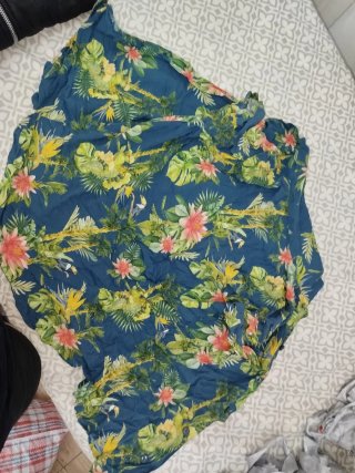 Camisa Estampada Manga Corta Azul