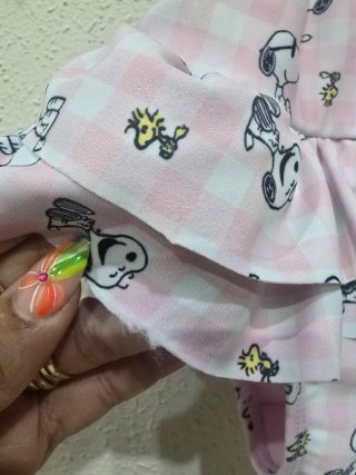 Bañador niña Snoopy cuadros rosa