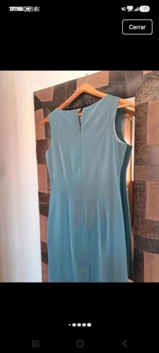 Traje azul de vestido y abrigo