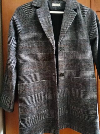 Abrigo cuadros niña Mango. Talla 11-12