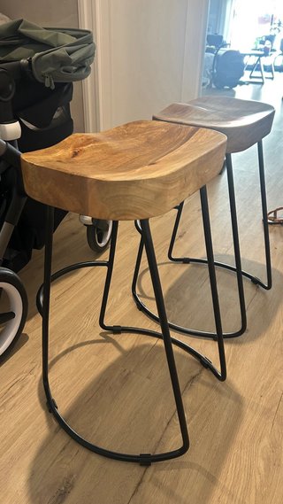 Taburetes Madera Maciza Metal