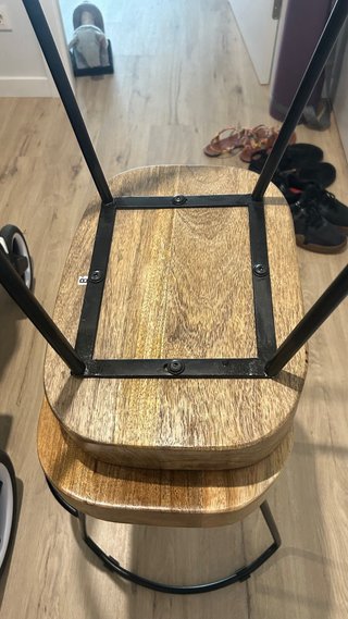 Taburetes Madera Maciza Metal