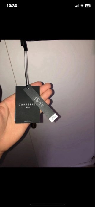 Chaqueta de cuero Cortefiel negra
