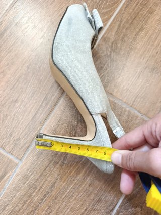 Sandalias tacón plateadas Avance Talla 36