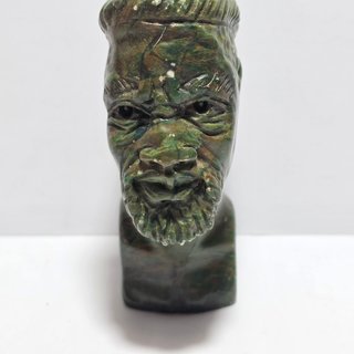 Scultura Shona Busto Pietra Verdite FIRMATA Africa