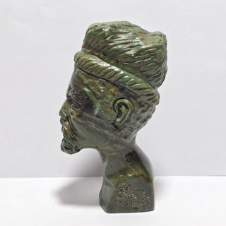 Scultura Shona Busto Pietra Verdite FIRMATA Africa