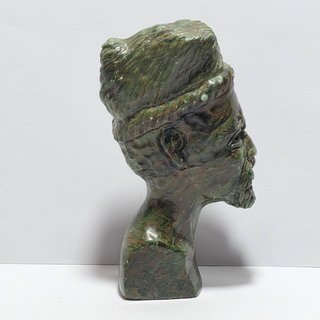 Scultura Shona Busto Pietra Verdite FIRMATA Africa