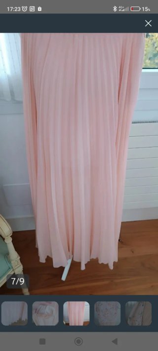 Falda larga salmón Claro talla XS