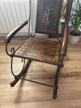 Mecedora forja y madera