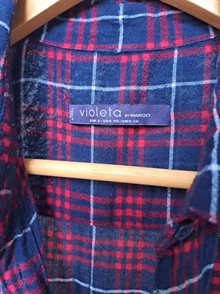 Camisa de cuadros Mango VIOLETA bordada