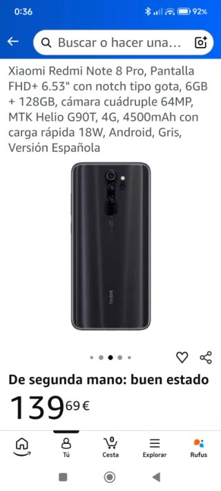 Xiaomi Redmi Note 8 Pro Negro