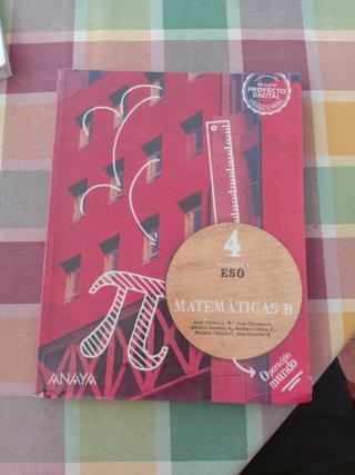 Libro de matemáticas B de 4 de la ESO.