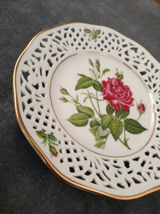 Plato decorativo porcelana rosa