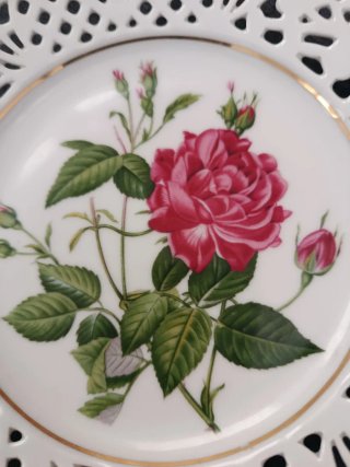 Plato decorativo porcelana rosa