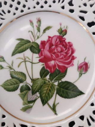 Plato decorativo porcelana rosa