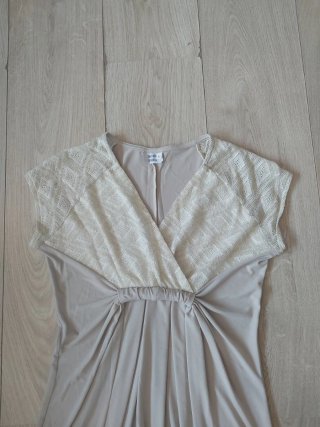 Vestido premamá ceremonia beige PUESTO 1 VEZ