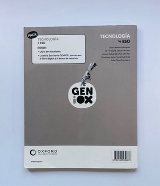 Tecnología 4º ESO. Libro del estudiante. GENiOX