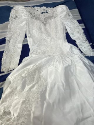 Vestido de Novia Blanco Encaje Manga Larga
