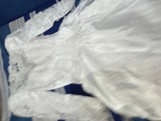 Vestido de Novia Blanco Encaje Manga Larga