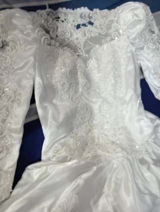 Vestido de Novia Blanco Encaje Manga Larga