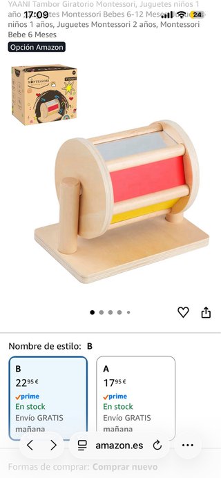 Tambor Giratorio Montessori Madera Sonoro