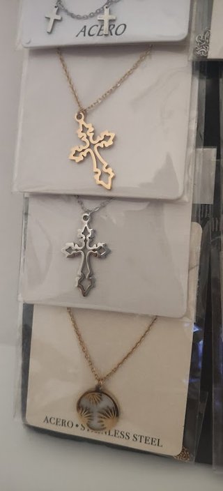 Colgante Cruz Medieval Acero con Cadena