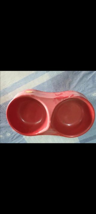 Comedero doble para perro rojo