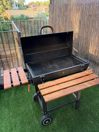 Barbacoa Carbón Negra/Madera (1 Uso)
