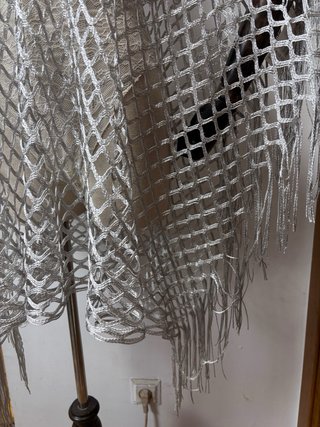 Poncho/Capa Hilos Plateados
