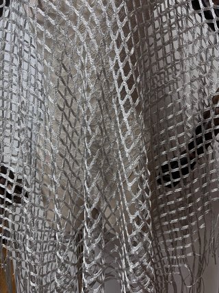 Poncho/Capa Hilos Plateados
