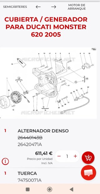 Sensor Fase y Revoluciones Ducati Monster 620