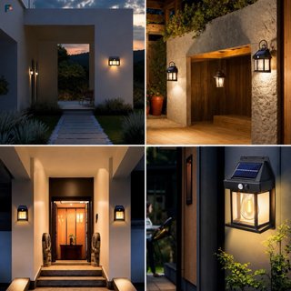 4 Faroles Solares Exterior