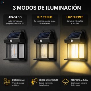 4 Faroles Solares Exterior