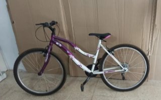 Bicicleta Morada y Blanca