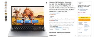 Portátil Pentium N3710, 256 SSD, Win 11 Pro