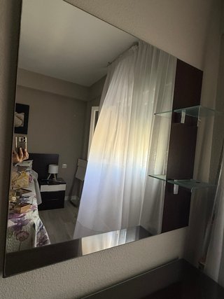 Cómoda y espejo madera y cristal