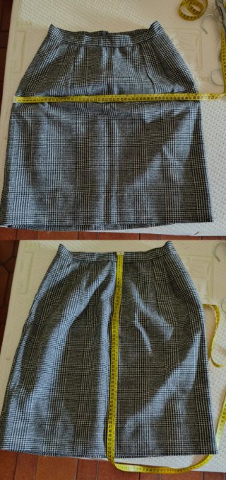 Traje de chaqueta y falda a cuadros