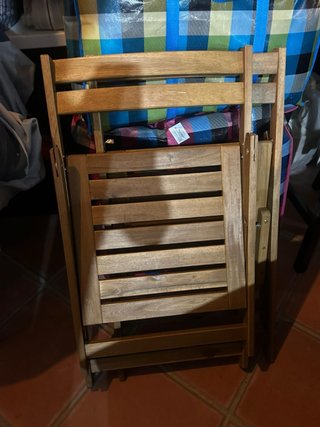 Par Sillas Plegables Madera Nuevas