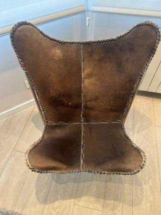 Silla diseño piel metal