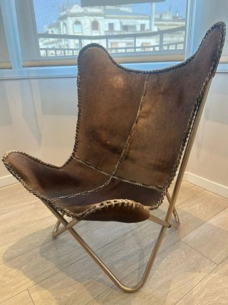 Silla diseño piel metal
