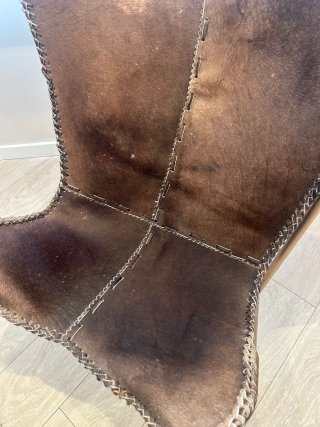 Silla diseño piel metal