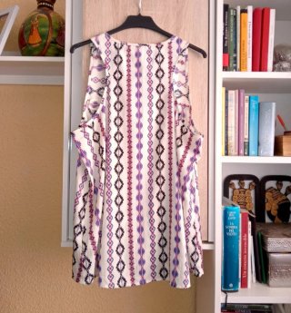 (XL) Blusa Boho sin mangas con bolsillo