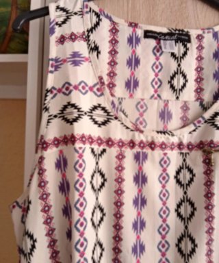 (XL) Blusa Boho sin mangas con bolsillo