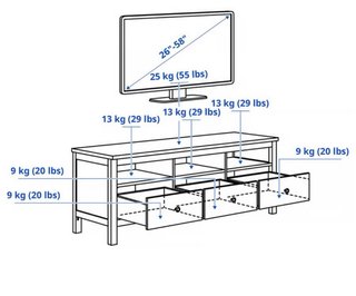 Mesa TV Ikea Hemnes Blanca