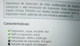 Impresora Canon TR4550 Negra