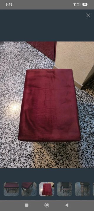 Banqueta Vintage Terciopelo y Madera